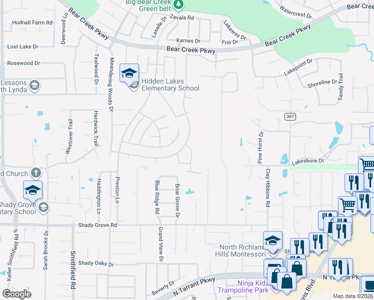 map of restaurants, bars, coffee shops, grocery stores, and more near 1200 Wellington Drive in Keller