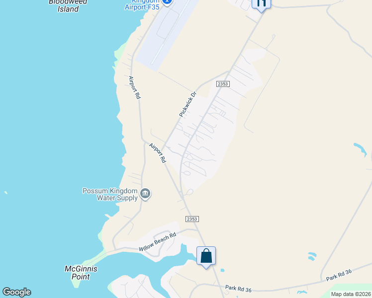 map of restaurants, bars, coffee shops, grocery stores, and more near 328 Farm to Market Road 2353 in Graford