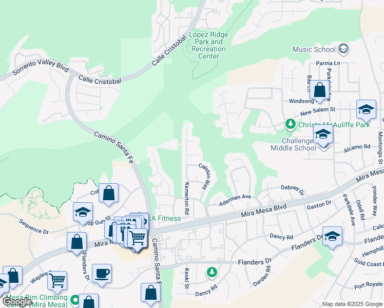 map of restaurants, bars, coffee shops, grocery stores, and more near 7118 Blakstad Ct in San Diego