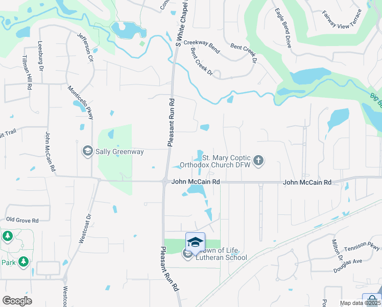 map of restaurants, bars, coffee shops, grocery stores, and more near 800 John McCain Road in Colleyville