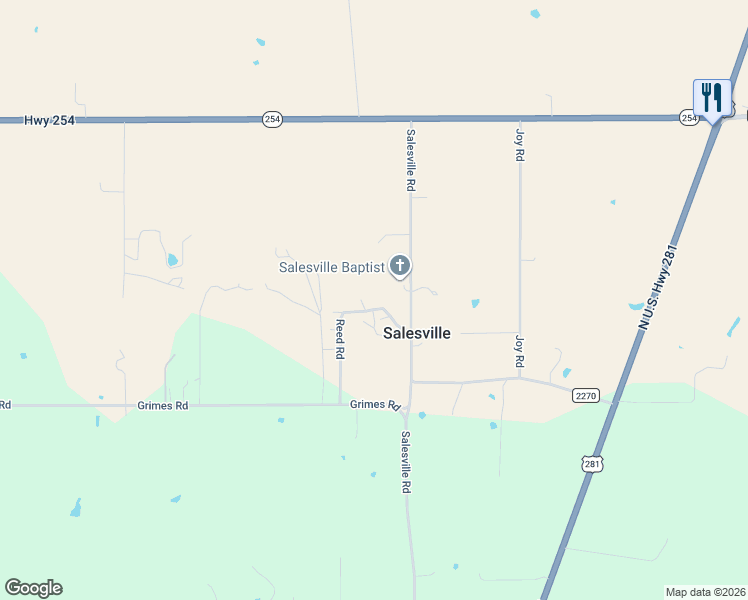 map of restaurants, bars, coffee shops, grocery stores, and more near 288 Reed Road in Mineral Wells