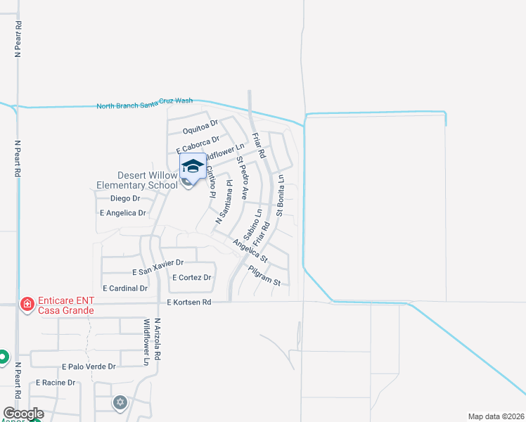 map of restaurants, bars, coffee shops, grocery stores, and more near 2111 Sabino Lane in Casa Grande