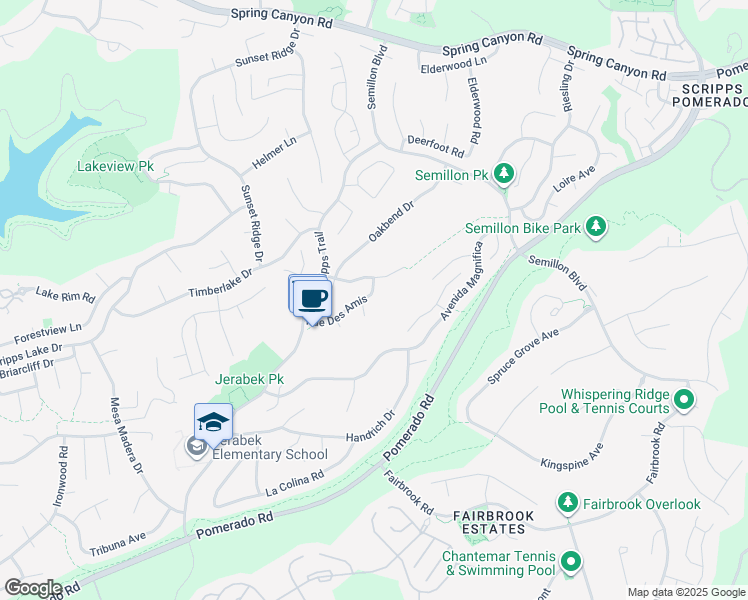 map of restaurants, bars, coffee shops, grocery stores, and more near 12061 Rue Des Amis in San Diego