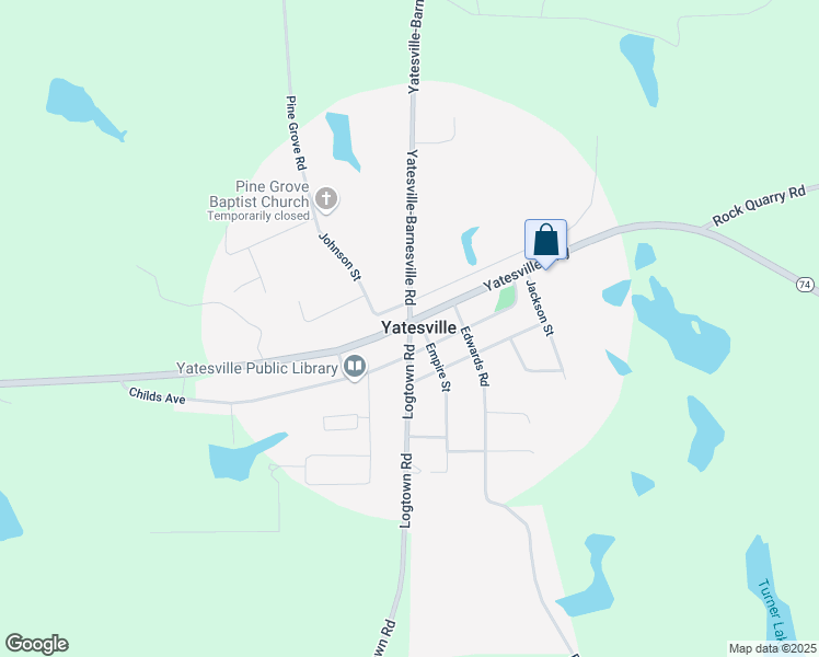 map of restaurants, bars, coffee shops, grocery stores, and more near 0 Logtown Road in Yatesville