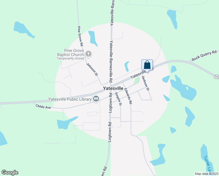map of restaurants, bars, coffee shops, grocery stores, and more near 0 Logtown Road in Yatesville