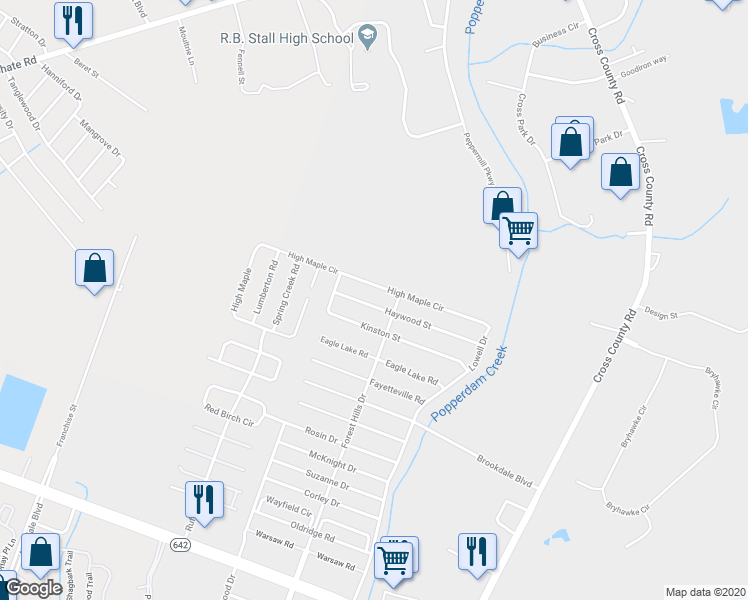 map of restaurants, bars, coffee shops, grocery stores, and more near 7666 High Maple Circle in North Charleston
