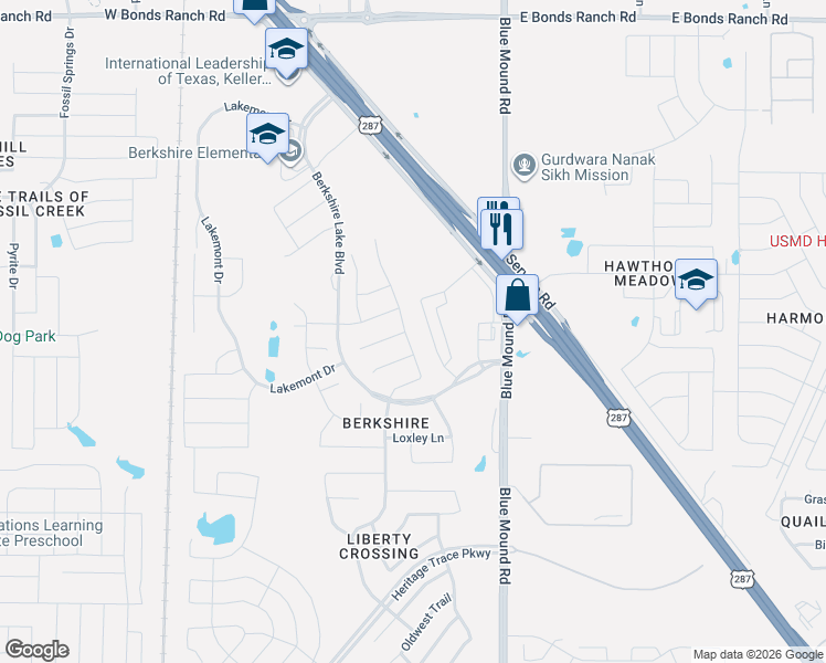 map of restaurants, bars, coffee shops, grocery stores, and more near 632 Ambrose Street in Fort Worth