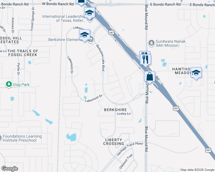 map of restaurants, bars, coffee shops, grocery stores, and more near 513 Ambrose Street in Fort Worth