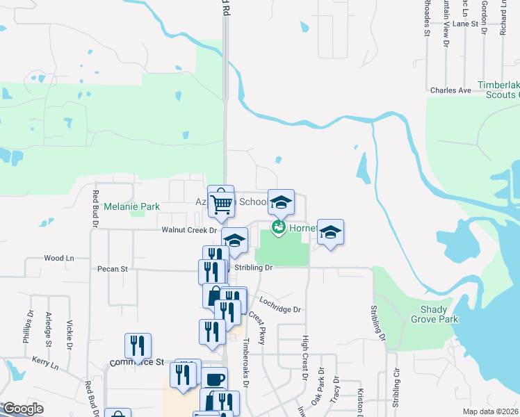 map of restaurants, bars, coffee shops, grocery stores, and more near 1200 Boyd Road in Azle