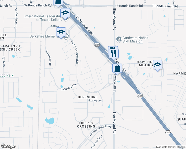 map of restaurants, bars, coffee shops, grocery stores, and more near 632 Ambrose Street in Fort Worth