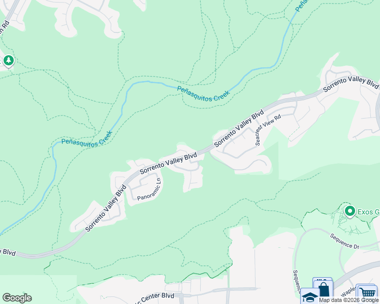 map of restaurants, bars, coffee shops, grocery stores, and more near 5670 Greenshade Road in San Diego