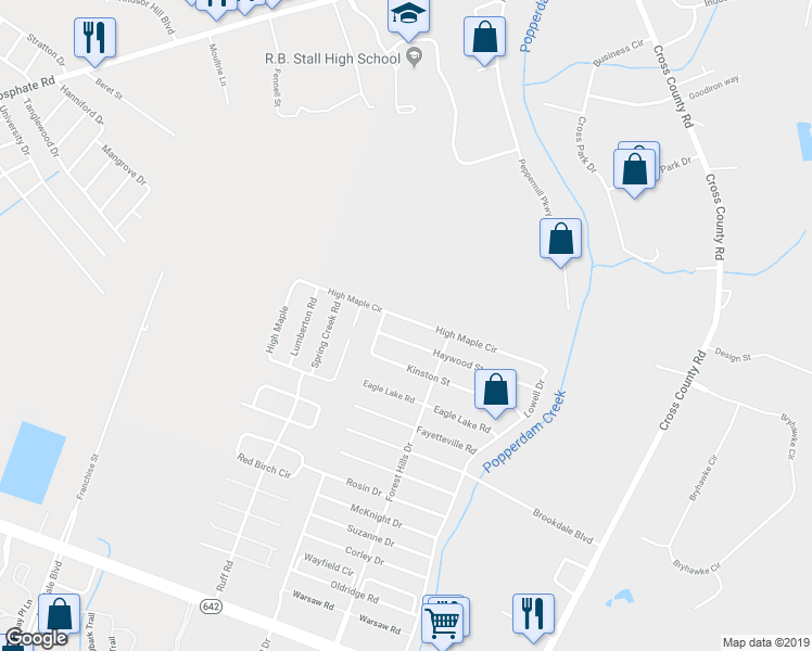 map of restaurants, bars, coffee shops, grocery stores, and more near 7695 High Maple Circle in North Charleston