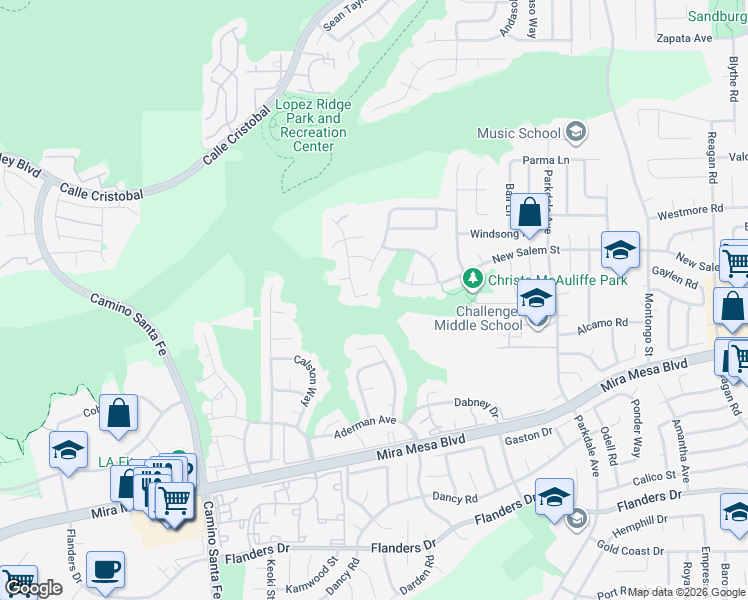 map of restaurants, bars, coffee shops, grocery stores, and more near 10810 Canyon Hill Lane in San Diego