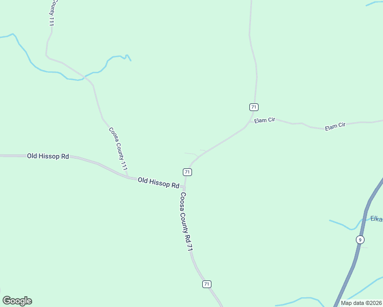 map of restaurants, bars, coffee shops, grocery stores, and more near 1713 Coosa County Road 71 in Kellyton