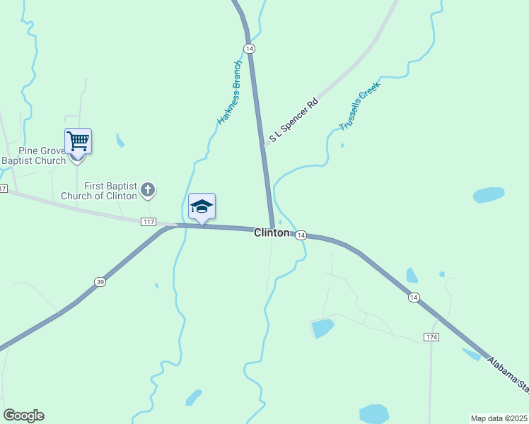 map of restaurants, bars, coffee shops, grocery stores, and more near in Clinton