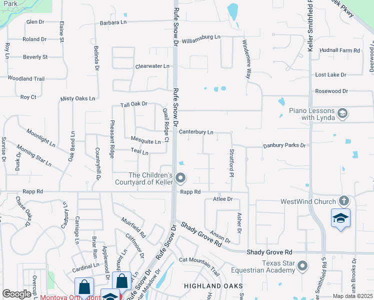 map of restaurants, bars, coffee shops, grocery stores, and more near 1137 Rufe Snow Drive in Keller