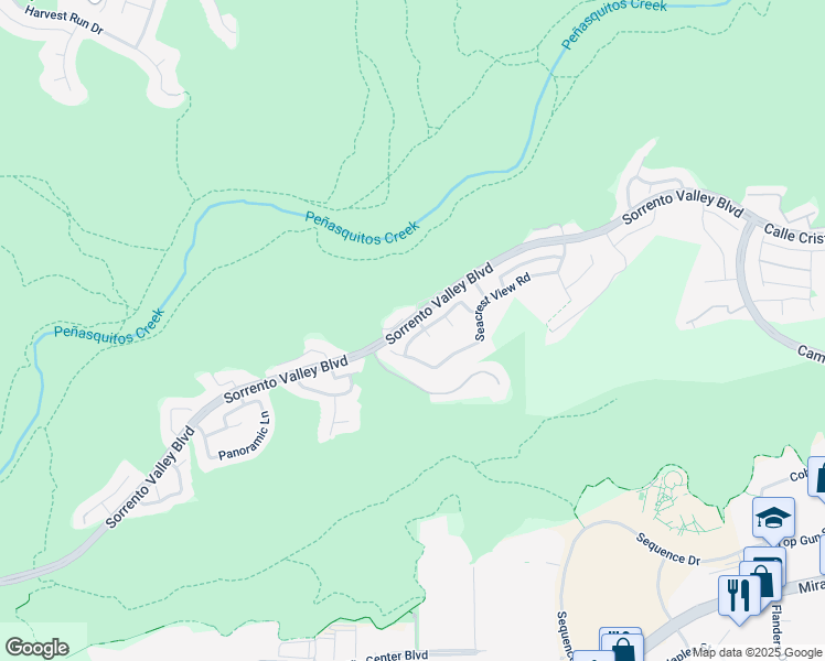 map of restaurants, bars, coffee shops, grocery stores, and more near 10842 Seapoint Way in San Diego