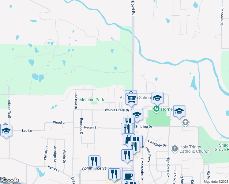 map of restaurants, bars, coffee shops, grocery stores, and more near 238 Marina Drive in Azle