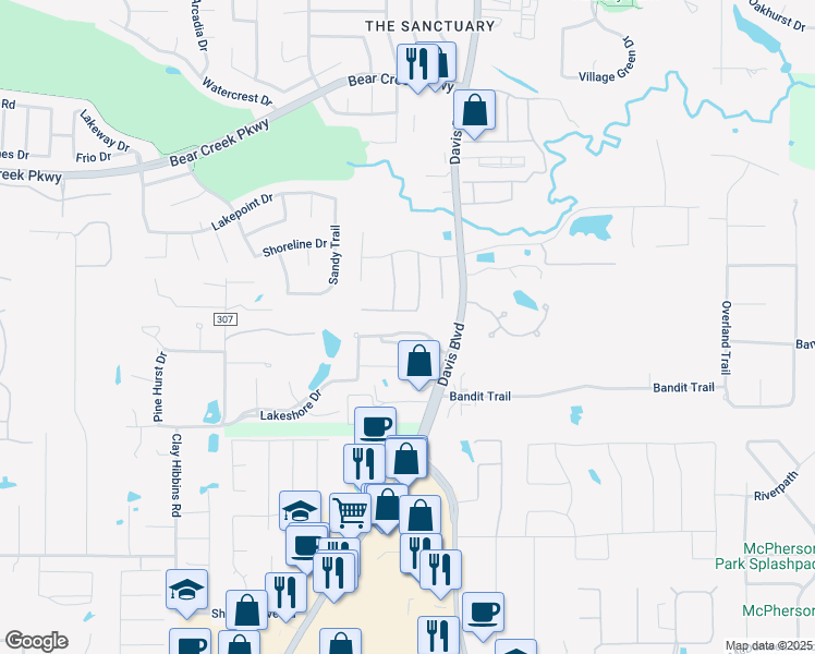 map of restaurants, bars, coffee shops, grocery stores, and more near 2854 Volterra Way in Keller