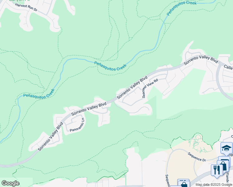 map of restaurants, bars, coffee shops, grocery stores, and more near 5868 Pacific Haven Court in San Diego