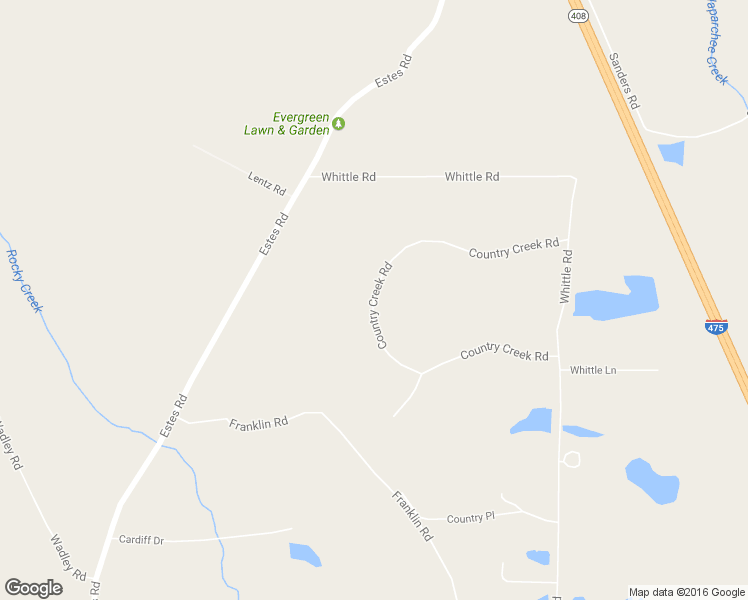 map of restaurants, bars, coffee shops, grocery stores, and more near 151 Country Creek Road in Macon