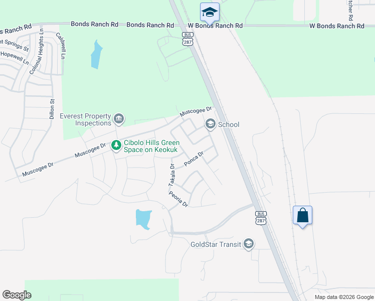 map of restaurants, bars, coffee shops, grocery stores, and more near 10620 Kootenai Street in Fort Worth