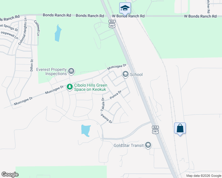 map of restaurants, bars, coffee shops, grocery stores, and more near 10620 Kootenai Street in Fort Worth