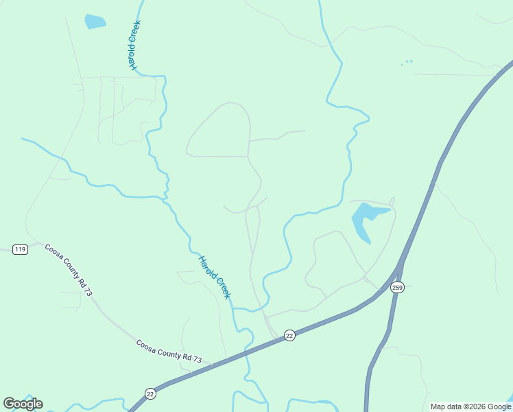map of restaurants, bars, coffee shops, grocery stores, and more near 583 Cross Creek Road in Alexander City