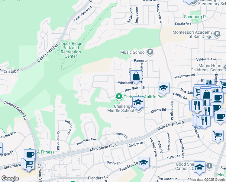 map of restaurants, bars, coffee shops, grocery stores, and more near 10896 Barbados Way in San Diego