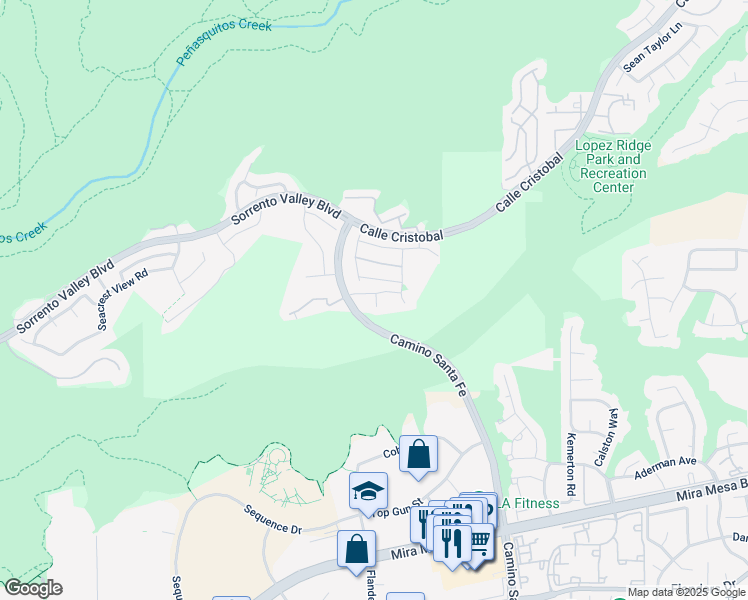 map of restaurants, bars, coffee shops, grocery stores, and more near 6729 Golden Glen Lane in San Diego