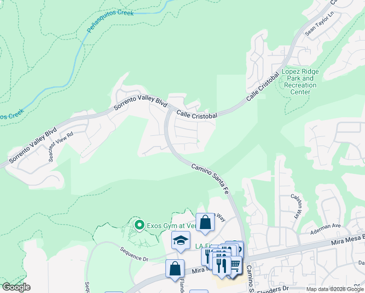 map of restaurants, bars, coffee shops, grocery stores, and more near 6729 Golden Glen Lane in San Diego