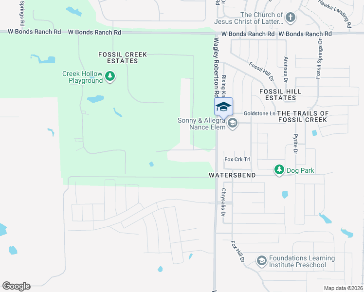 map of restaurants, bars, coffee shops, grocery stores, and more near 900 Creek Hollow Lane in Fort Worth
