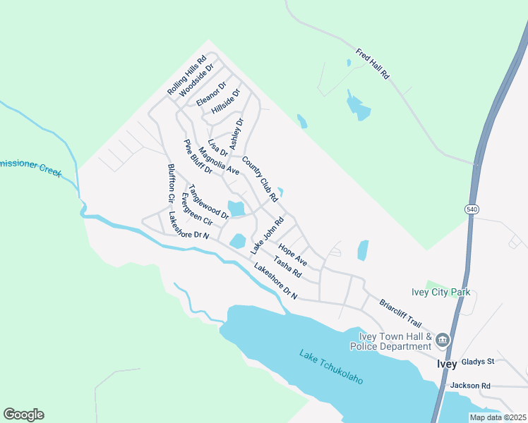 map of restaurants, bars, coffee shops, grocery stores, and more near 105 Magnolia Avenue in Ivey
