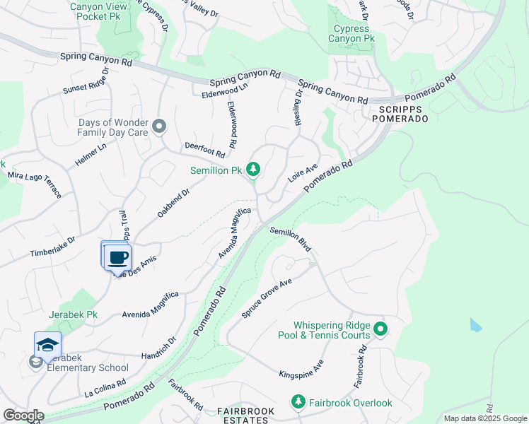 map of restaurants, bars, coffee shops, grocery stores, and more near 12158 Loire Circle in San Diego