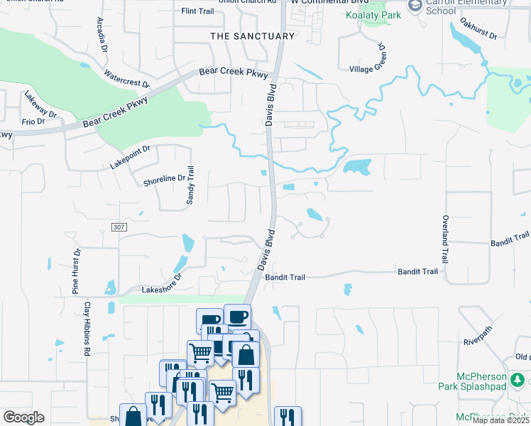map of restaurants, bars, coffee shops, grocery stores, and more near 941 Saint George Court in Keller