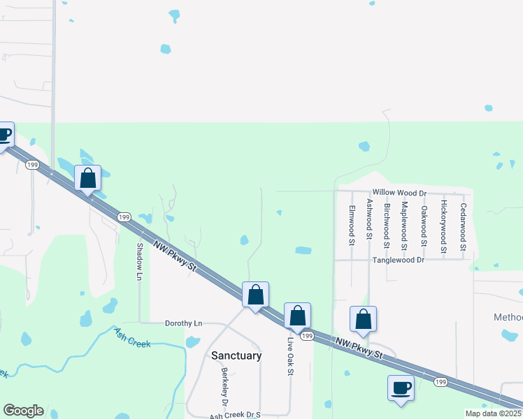 map of restaurants, bars, coffee shops, grocery stores, and more near 2000 Northwest Parkway in Azle