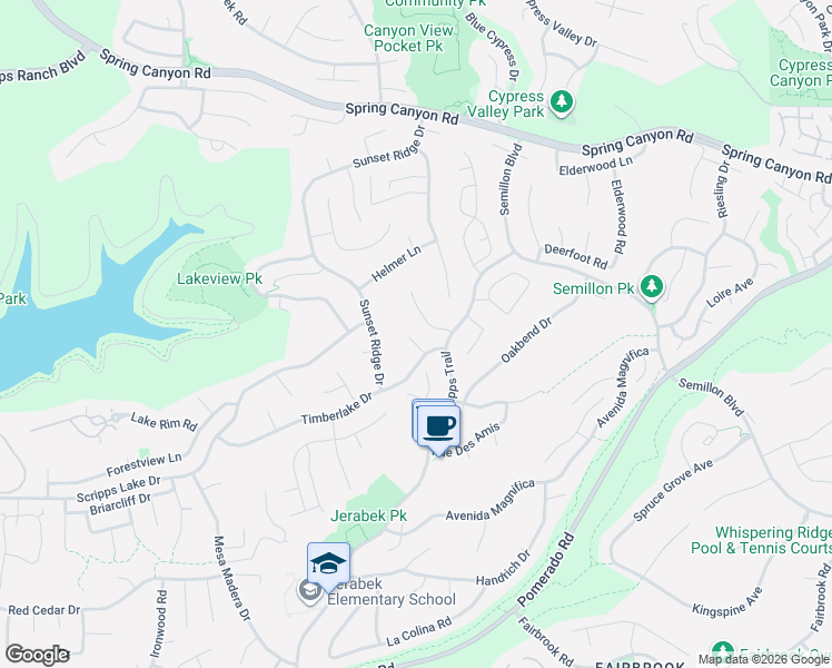 map of restaurants, bars, coffee shops, grocery stores, and more near 10880 Poyntell Circle in San Diego