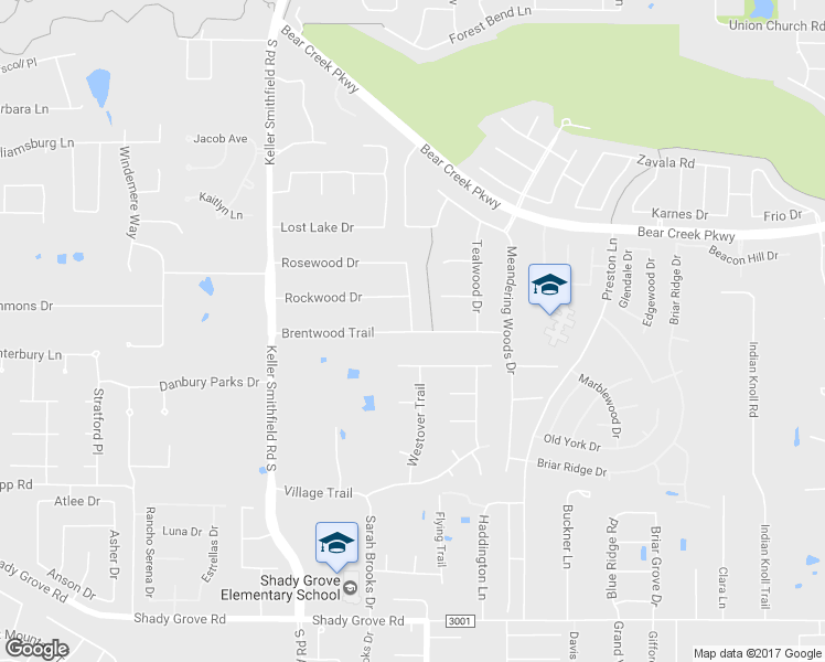 map of restaurants, bars, coffee shops, grocery stores, and more near 1599 Rosewood Drive in Keller