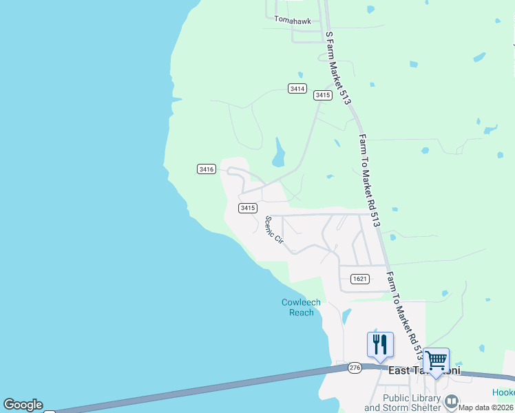 map of restaurants, bars, coffee shops, grocery stores, and more near 4162 Shadow Lane in Lone Oak