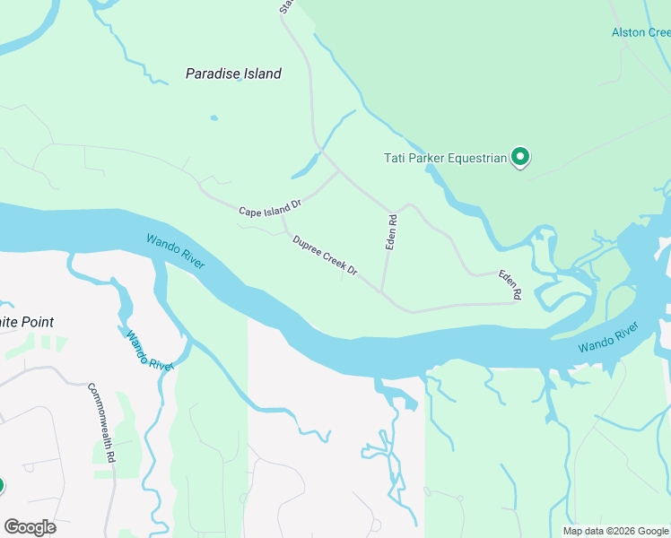 map of restaurants, bars, coffee shops, grocery stores, and more near 1438 Dupree Creek Drive in Awendaw