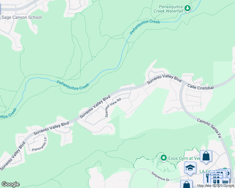 map of restaurants, bars, coffee shops, grocery stores, and more near 11730 El Camino Real in San Diego