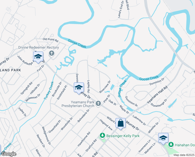 map of restaurants, bars, coffee shops, grocery stores, and more near 1010 Holcombe Road in Hanahan