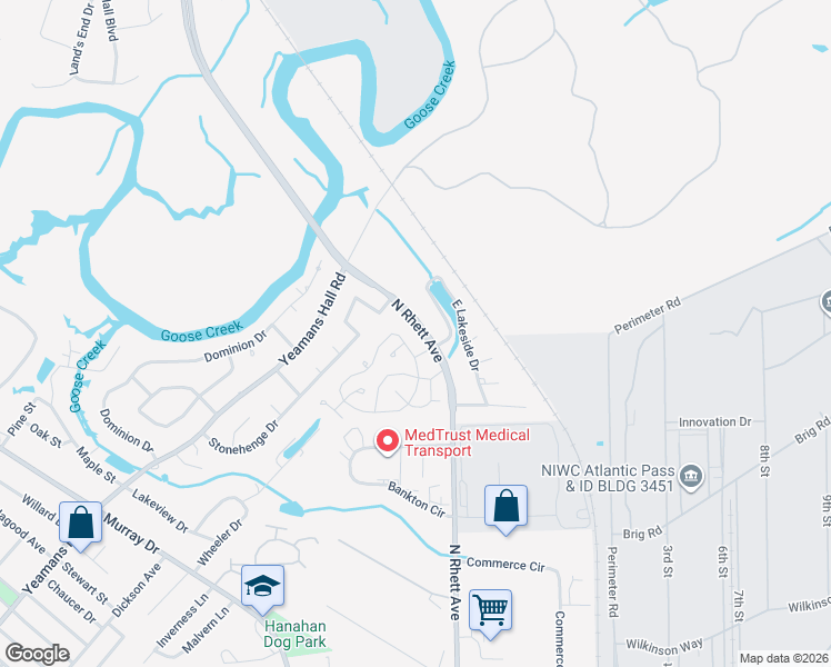 map of restaurants, bars, coffee shops, grocery stores, and more near 5887 North Rhett Avenue in Hanahan
