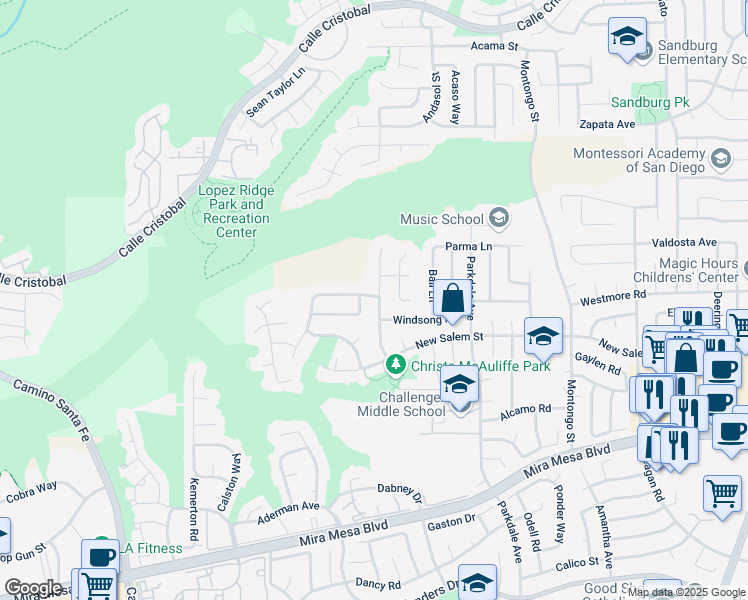 map of restaurants, bars, coffee shops, grocery stores, and more near 10948 Barbados Way in San Diego