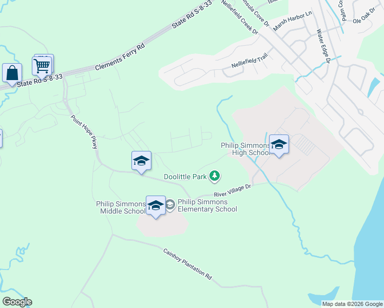 map of restaurants, bars, coffee shops, grocery stores, and more near Hopewell Lane in Charleston