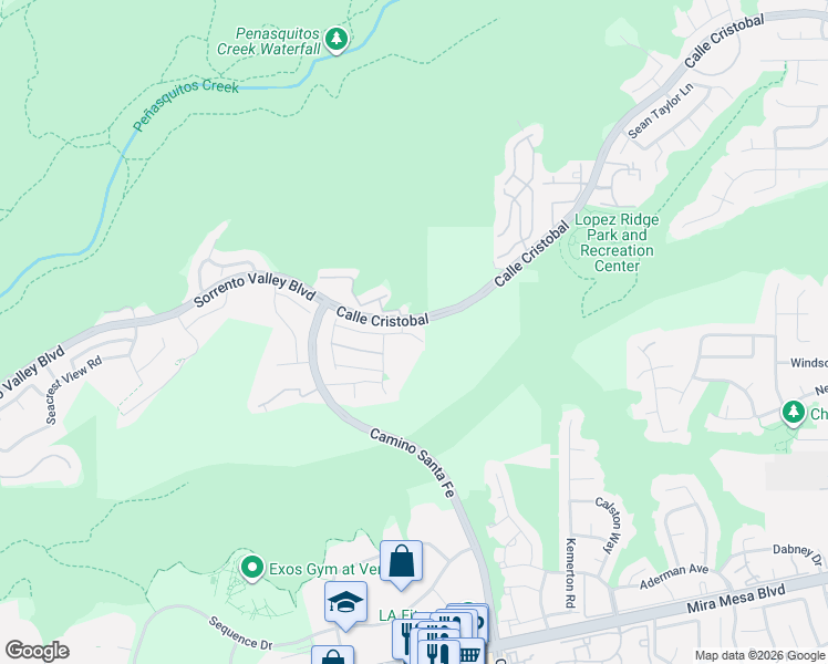 map of restaurants, bars, coffee shops, grocery stores, and more near 6833 Lopez Canyon Way in San Diego