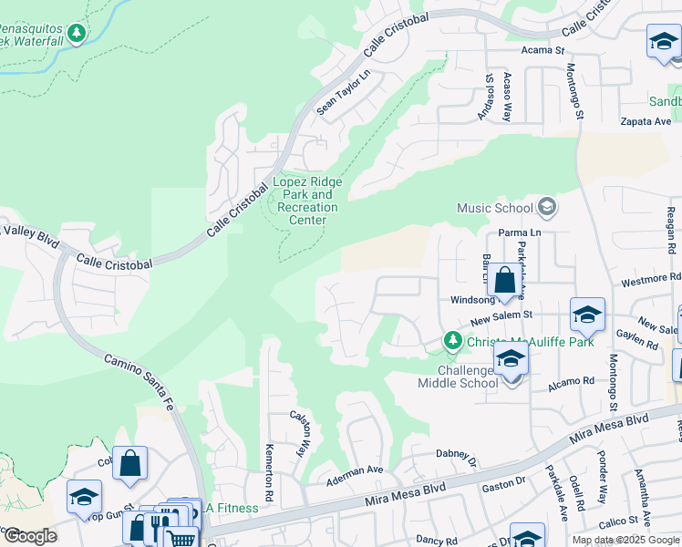 map of restaurants, bars, coffee shops, grocery stores, and more near 7234 Canyon Hill Court in San Diego