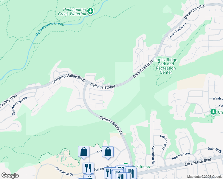 map of restaurants, bars, coffee shops, grocery stores, and more near 6820 Lopez Canyon Way in San Diego