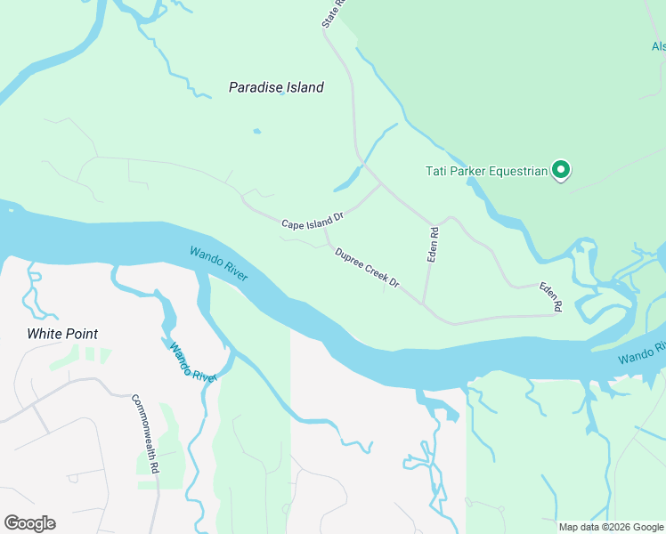 map of restaurants, bars, coffee shops, grocery stores, and more near 1484 Dupree Creek Drive in Awendaw