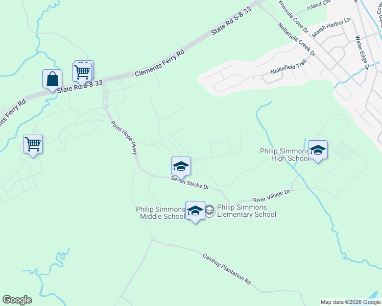 map of restaurants, bars, coffee shops, grocery stores, and more near 1310 Harriman Lane in Charleston